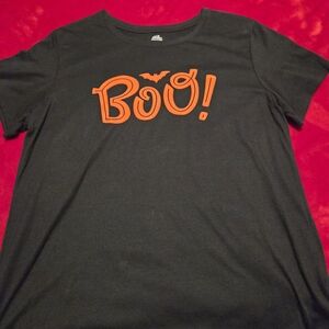 Womens Black and Orange Halloween Shirt